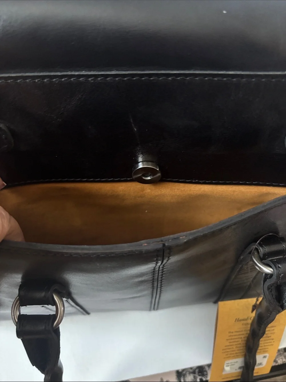 Patricia Nash Vienna Black Floral Embossed Leather Satchel
